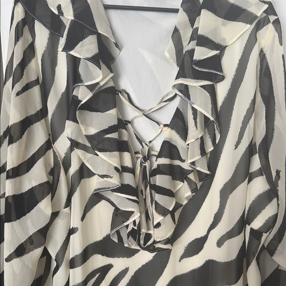 ASOS Curve Zebra Print Midi Dress in Black and White - Picture 4 of 7